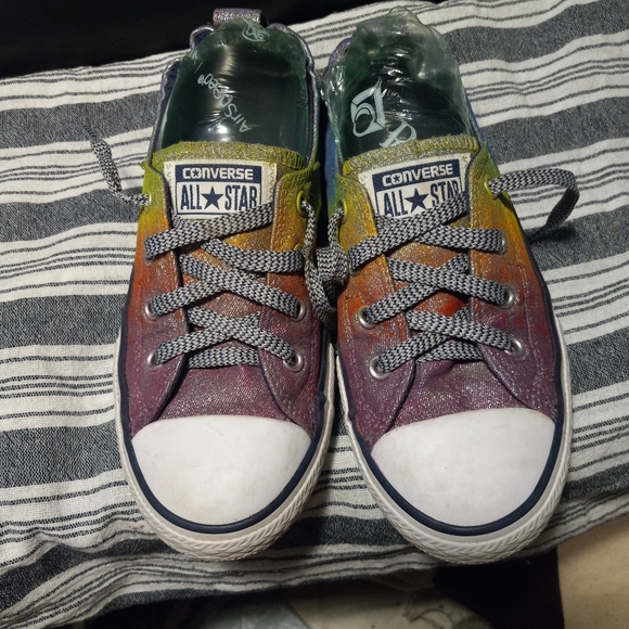 One of a kind Rainbow Converse, sparkling rainbow Converse shore shoes s… - Picture 12 of 13
